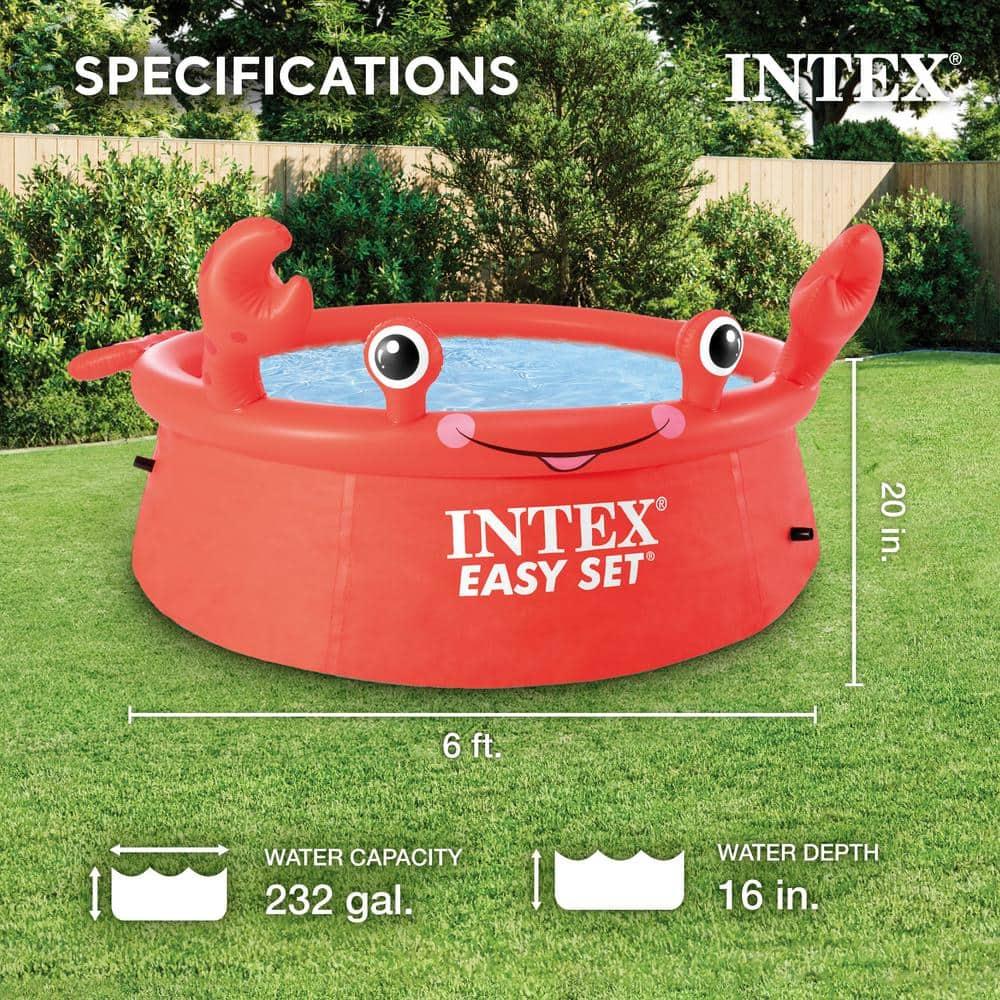 Intex Intex Happy Crab Easy Set 6ft x 20in Round Inflatable Ring Kiddie Pool