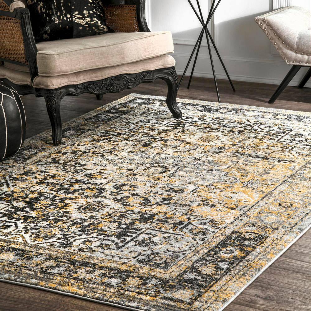 Nuloom Lilah Oriental/Persian 10x14 Indoor Area Rug for Living Room Bedroom Dining Room Kitchen, Gold/Multicolor