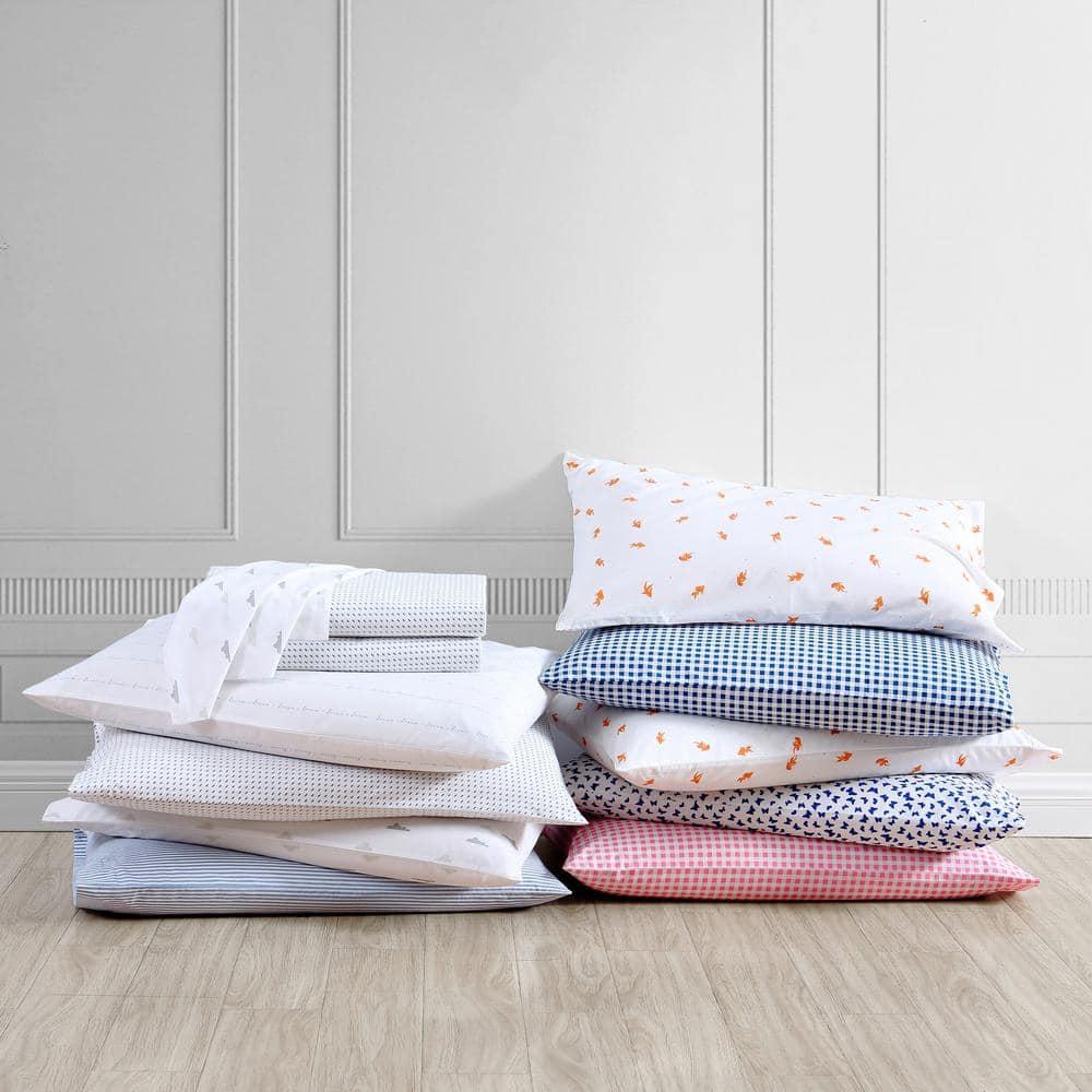 Queen Printed Pattern Percale Cotton Sheet Set Pink Gingham - Poppy & Fritz
