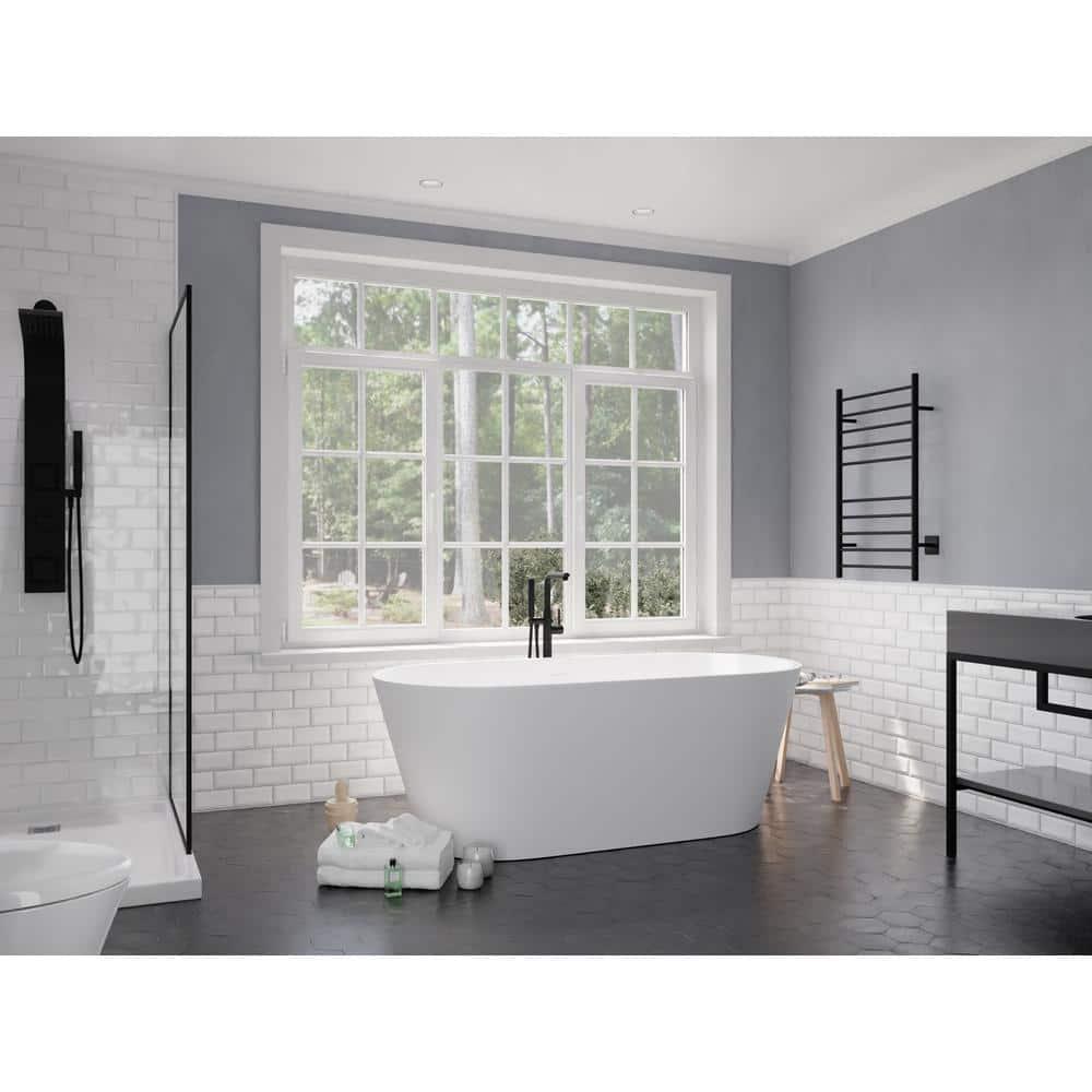 Roccia 62'' x 32'' Freestanding Soaking Solid Surface Bathtub
