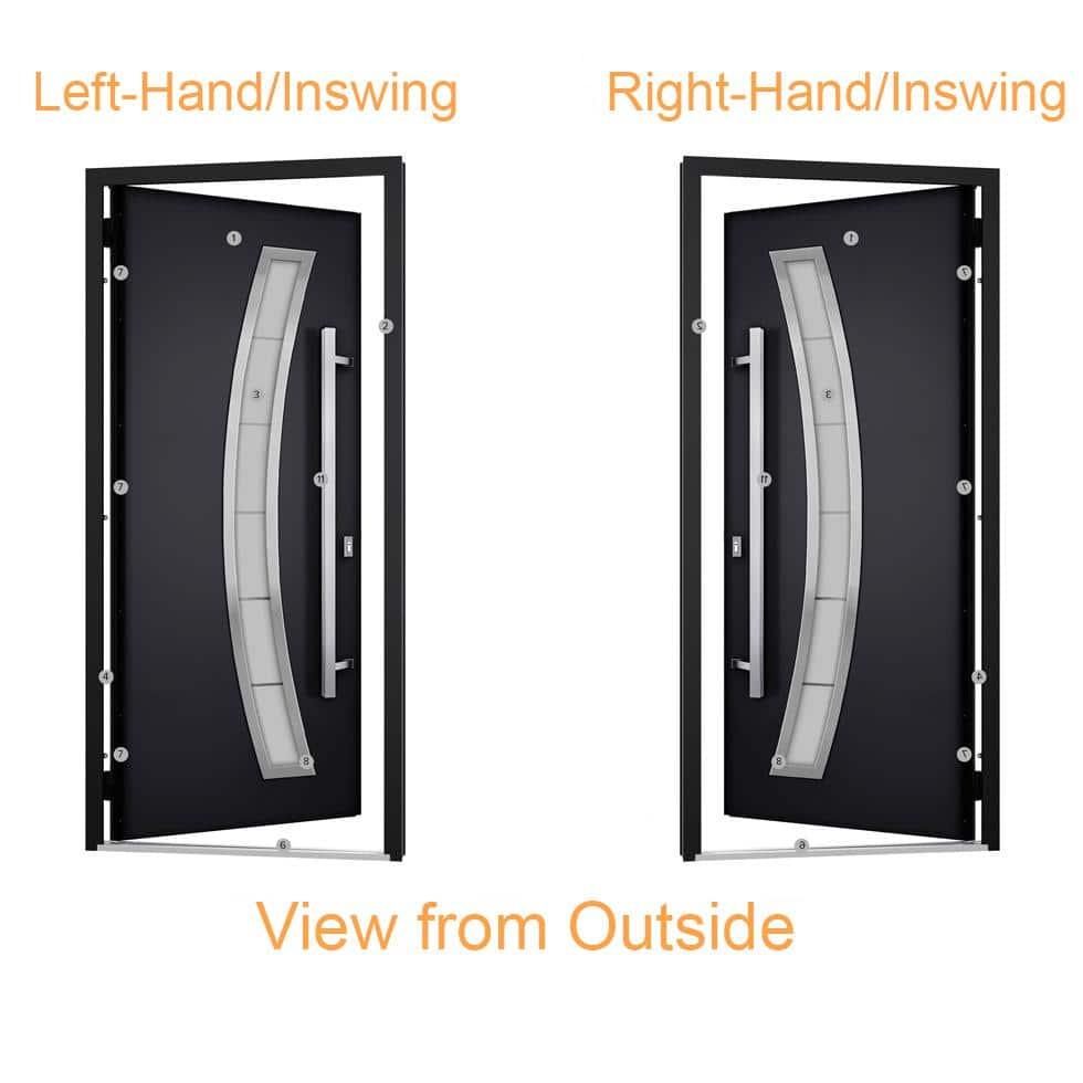 Front Exterior Prehung Steel Door / Ronex 0144 Grey / Entry Metal Modern Painted