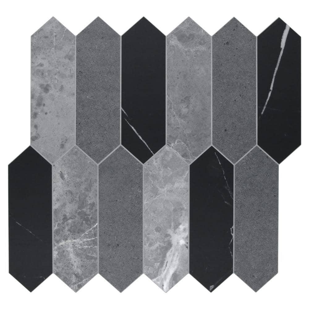 12" x 11.22" Stone Composite Peel & Stick Mosaic Tile