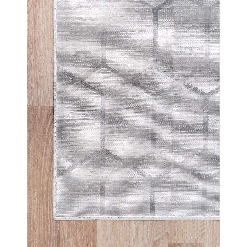 Unique Loom 7' 0 x 10' 0 White Matrix Trellis Tile Area Rug