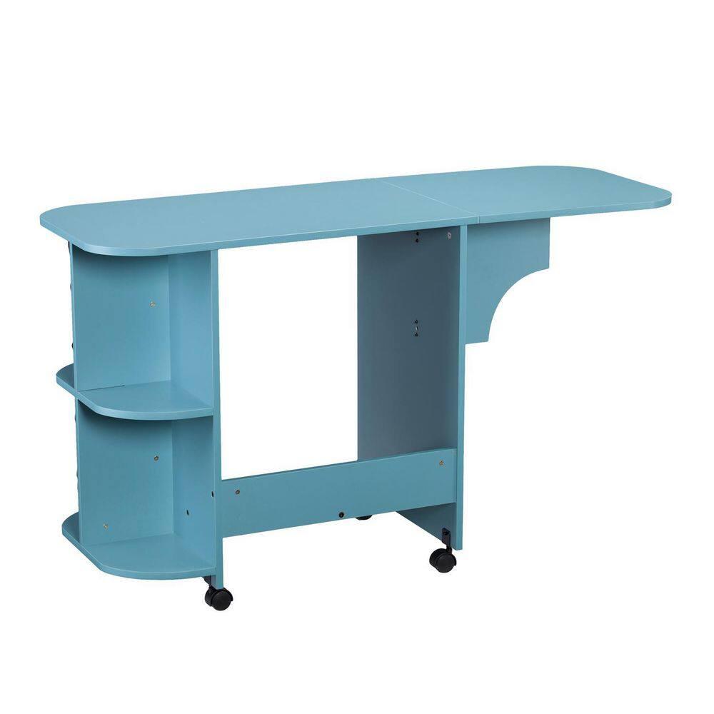 Stradville Expandable Rolling Sewing Table/Craft Station - HZ8665 - Turquoise - SEI