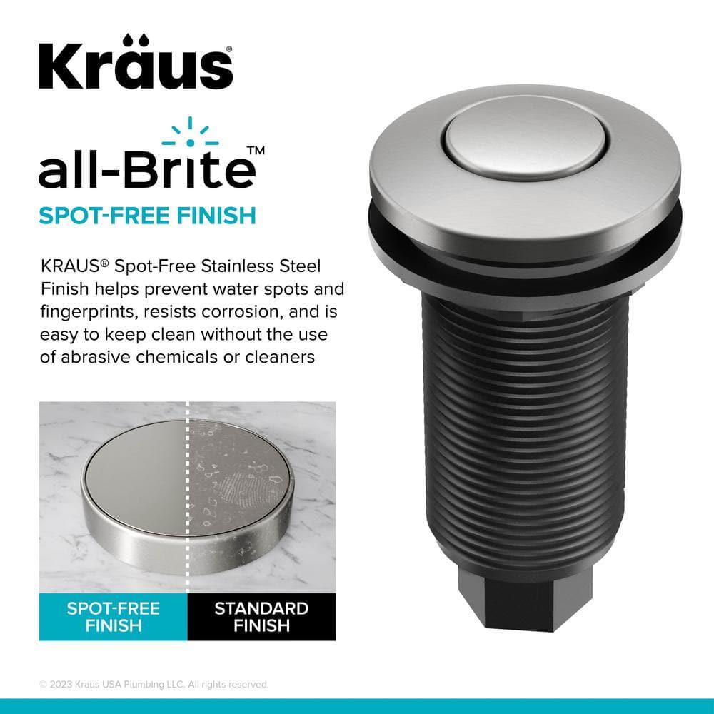 Kraus KRAUS Garbage Disposal Air Switch Kit with Push Button, AC Adapter, Power Cord, and Air Tube Included