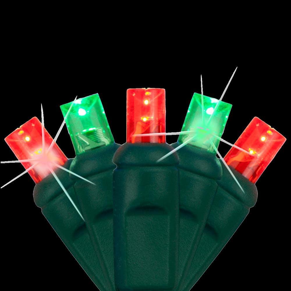 SoftTwinkle LED Red and Green Christmas Mini Twinkle Lights, 50 CT, 17 ft, Green Wire, Connectable
