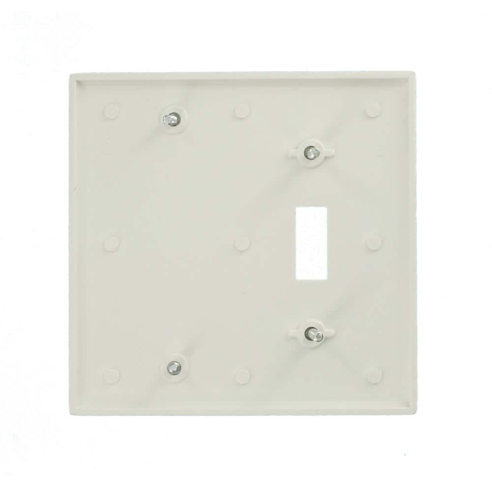Leviton White 2 gang Thermoset Plastic Blank/Toggle Wall Plate 1 pk