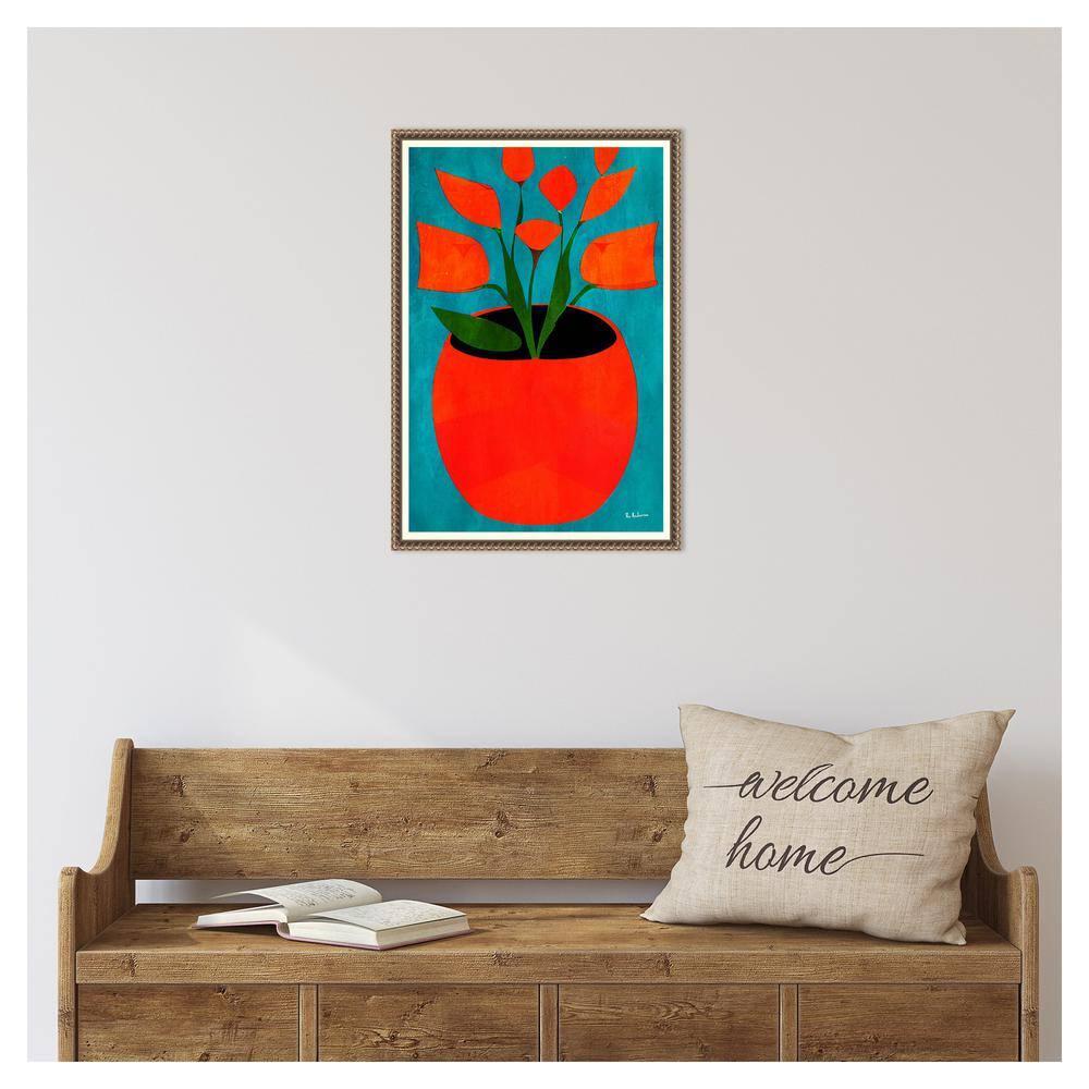 Amanti Art Red Blossoms by Bo Anderson Canvas Wall Art Print Framed 16 x 23-in.