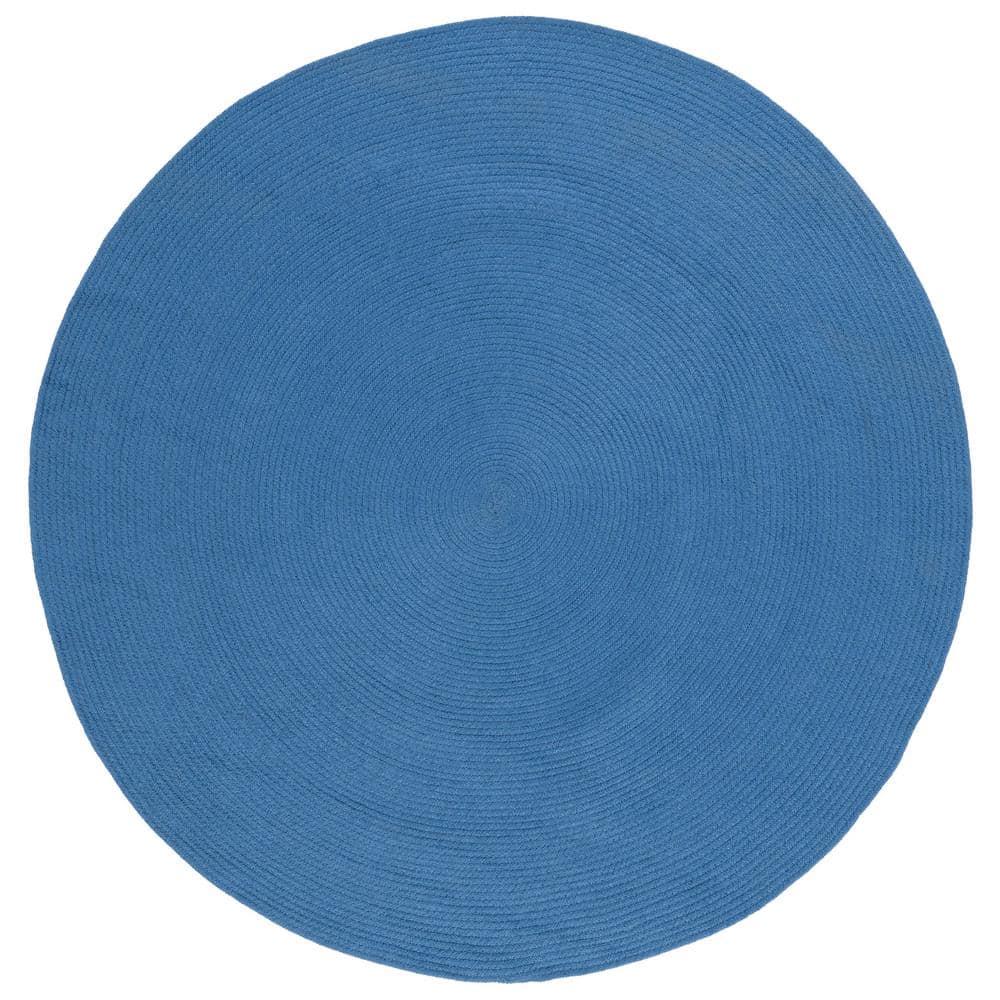 Braided BRD402 Hand Woven Area Rug - Dark Blue - 5' round - Safavieh.