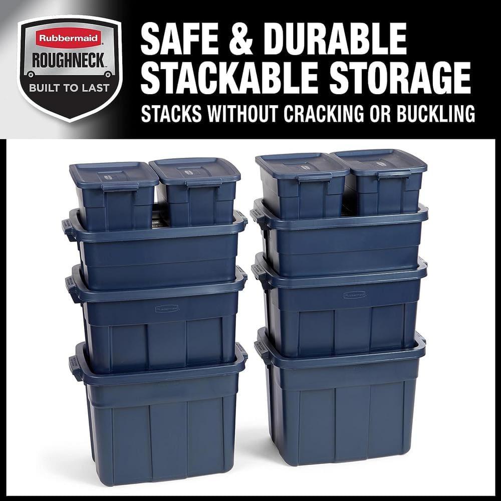 Roughneck️ Variety Pack Storage Totes, Dark Indigo Metallic, 10-Pack