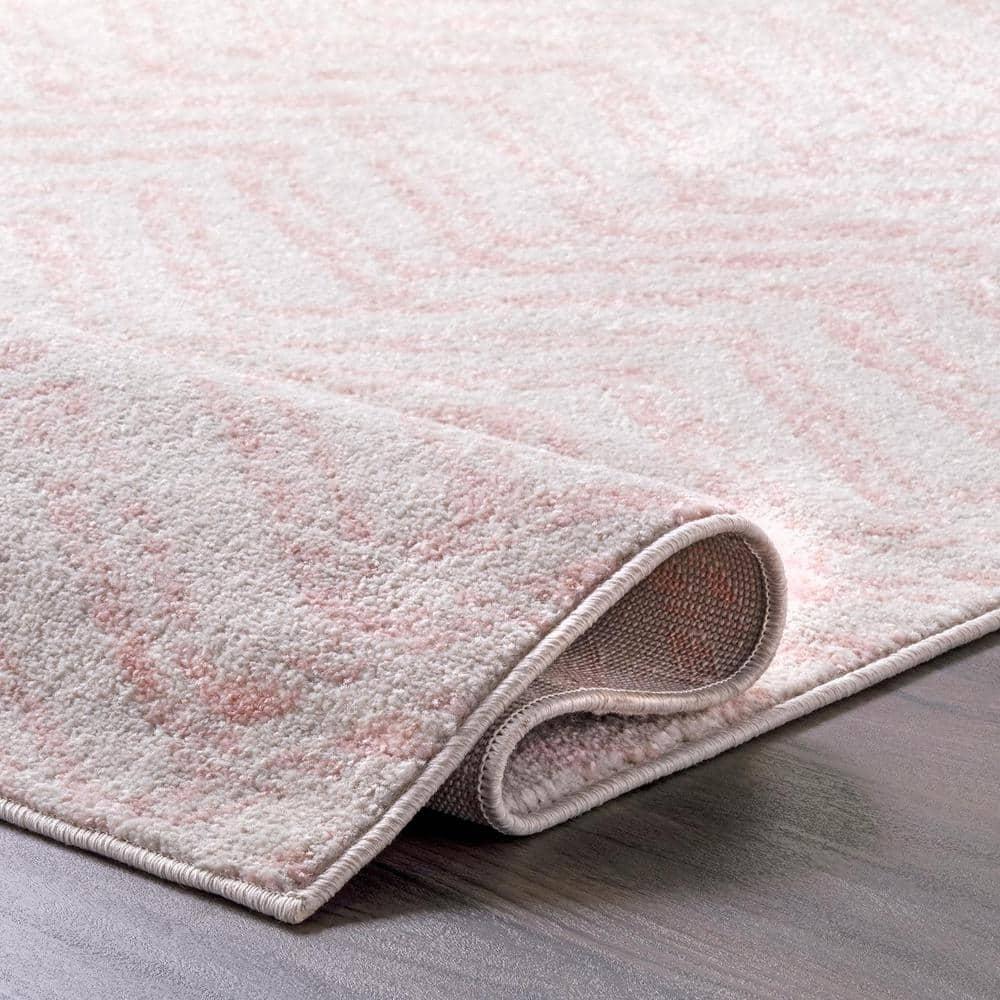 Nuloom Rosanne Geometric 5x7 Indoor Area Rug for Living Room Bedroom Dining Room Kitchen, Pink/Ivory