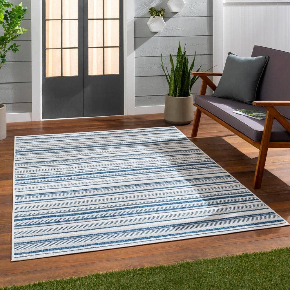 Livabliss Eagean Global Indoor/Outdoor Area Rug,7'10" x 10'2",Navy