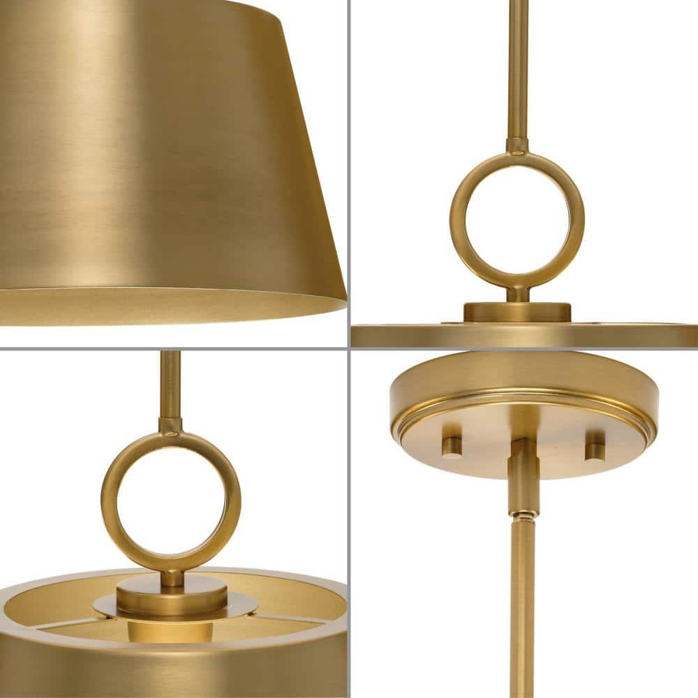 Progress Lighting Parkhurst 1-Light Dome Pendant, Brushed Bronze, Gold-Finished Interior, Steel, Dry Rated