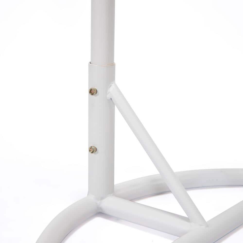 LeisureMod White Wicker Hanging Egg Swing Chair