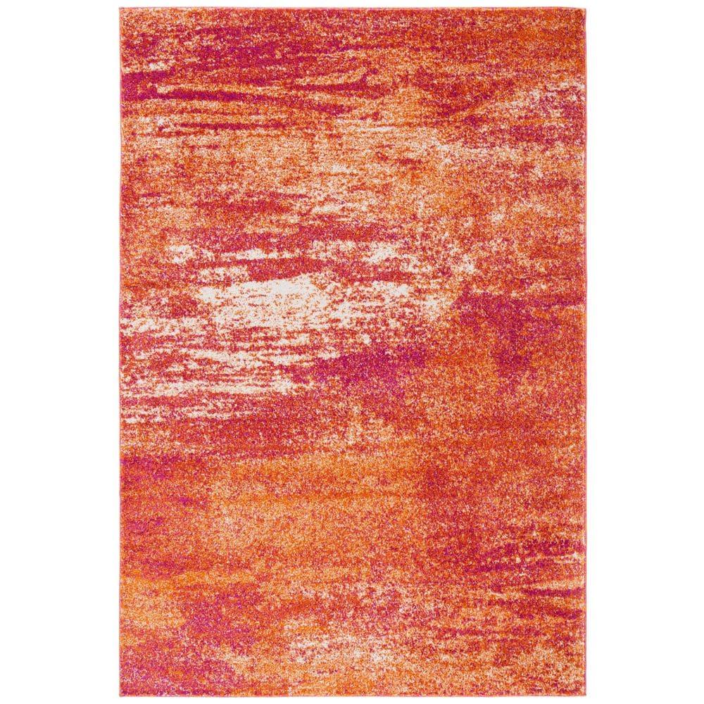 Evoke EVK272 Power Loomed Indoor Area Rug - Ivory/Orange - 4'x6' - Safavieh