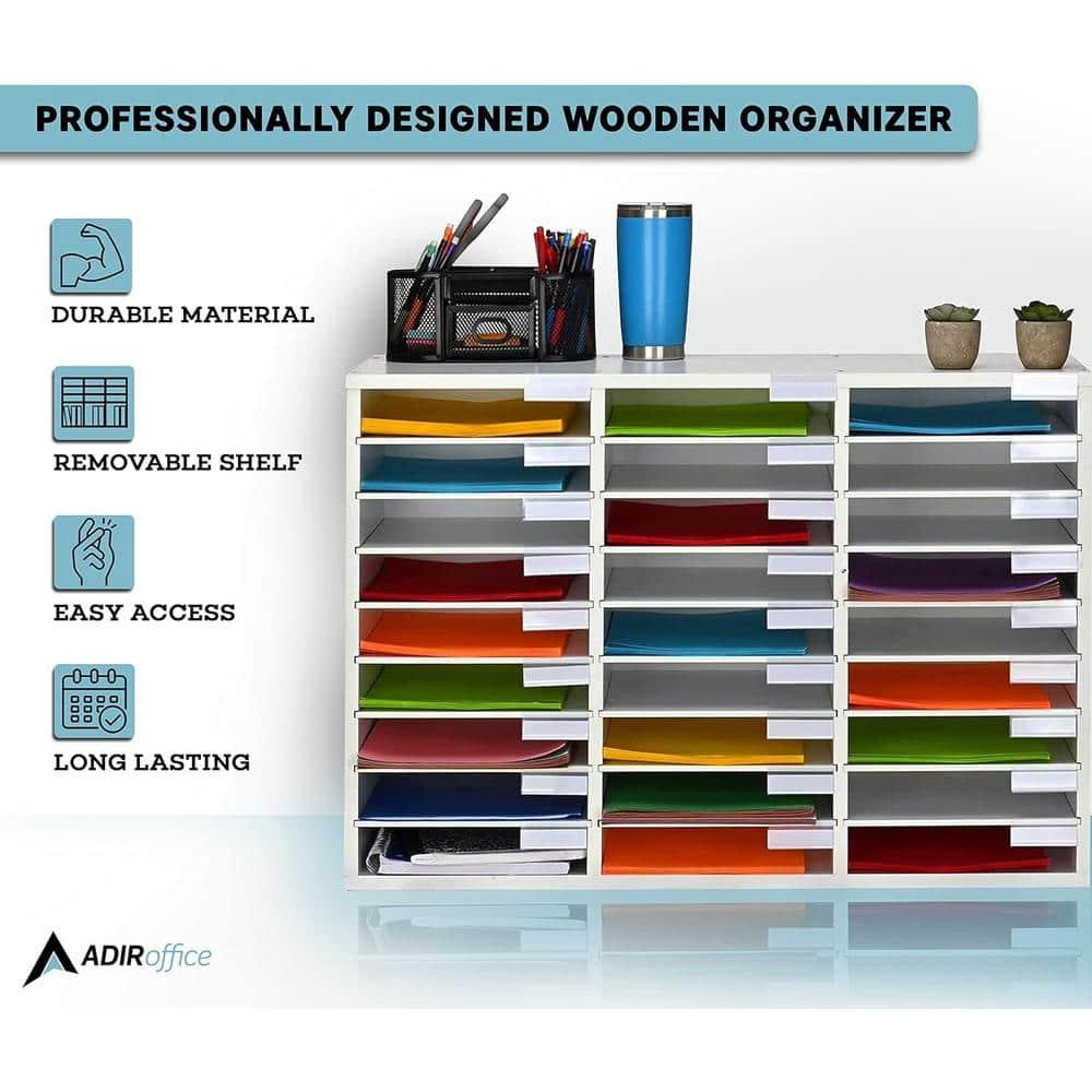 AdirOffice Manufactured Wood Compartment Mailroom Organizer