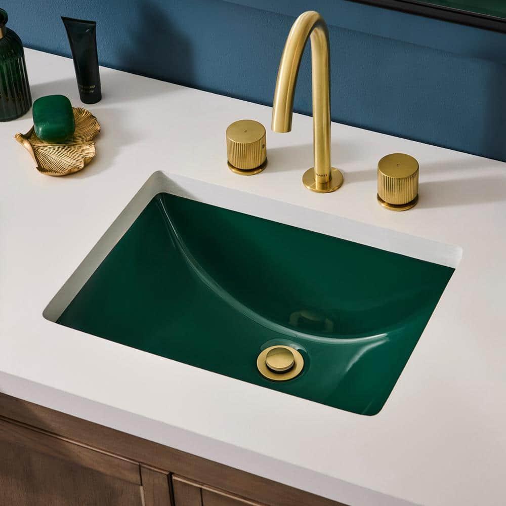 Ruvati 17 x 12 inch Undermount Bathroom Rectangular Porcelain Ceramic Sink with Overflow