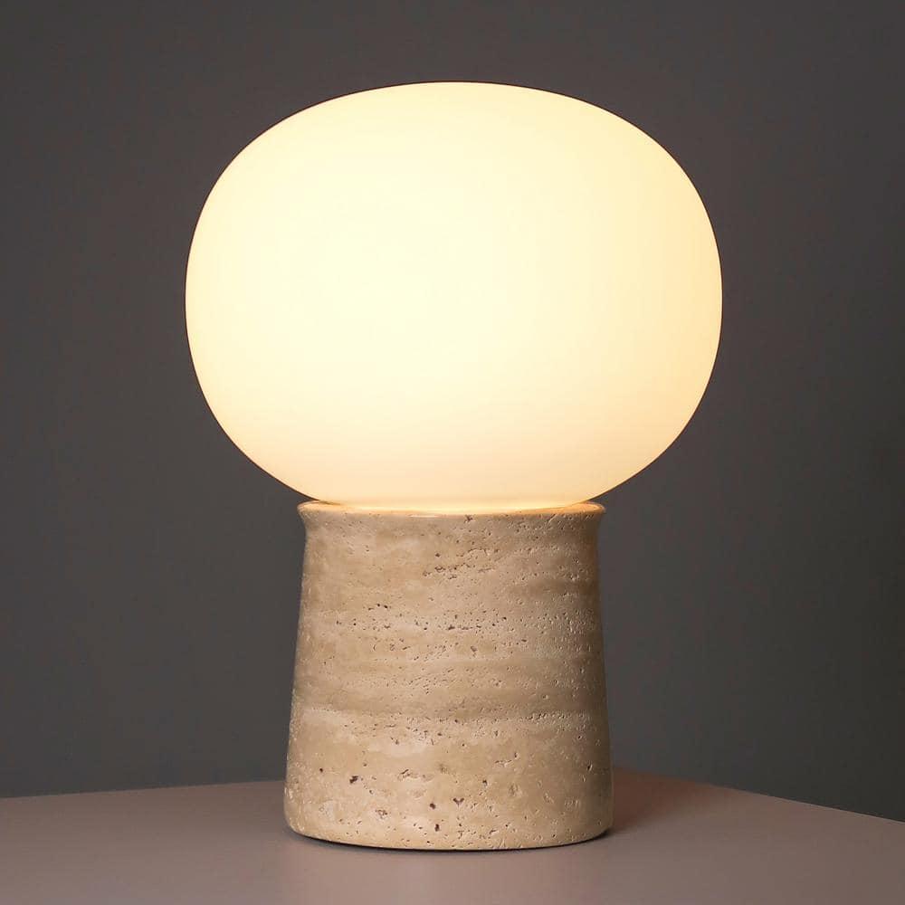 Brightech Neptune 12" LED Table Lamp With Natural Travertine Stone Base | Wayfair