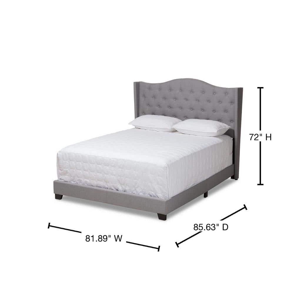 King Alesha Bed Gray - Baxton Studio