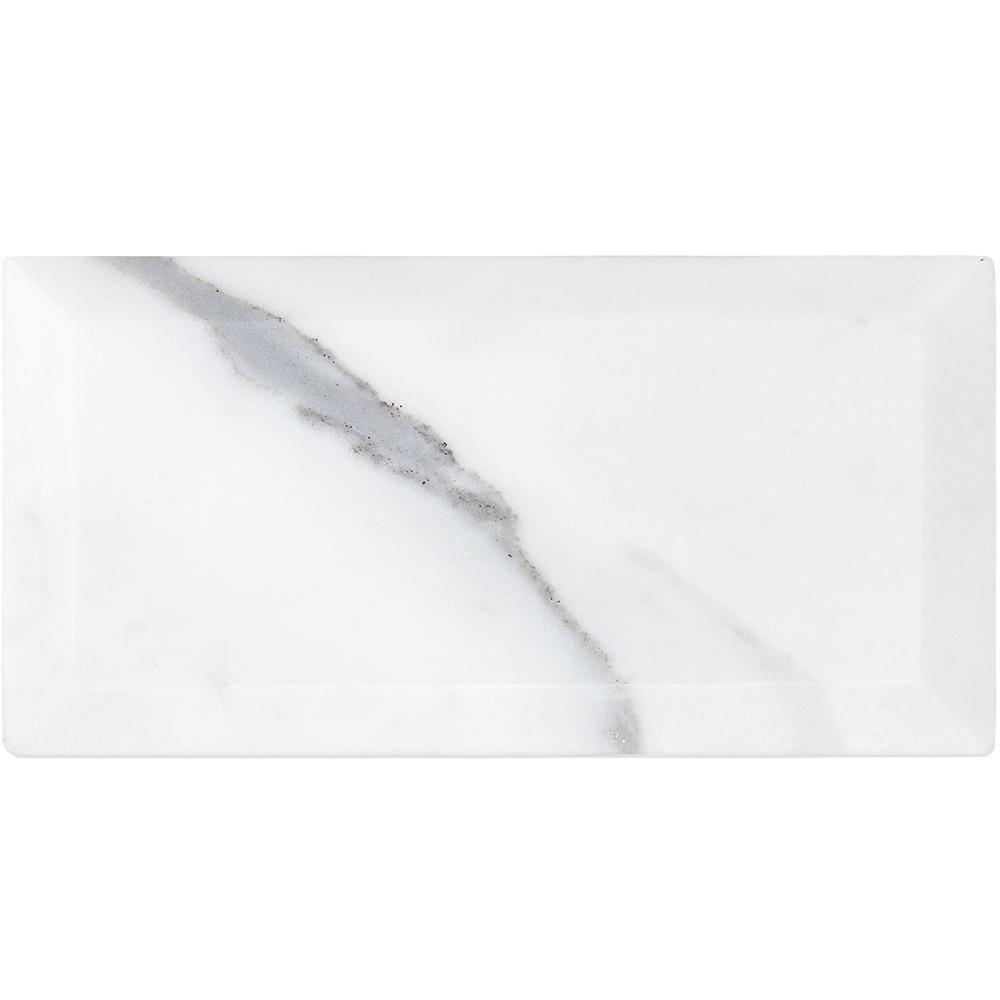 Calacatta 3" x 6" Marble Marble Look Subway Wall & Floor Tile