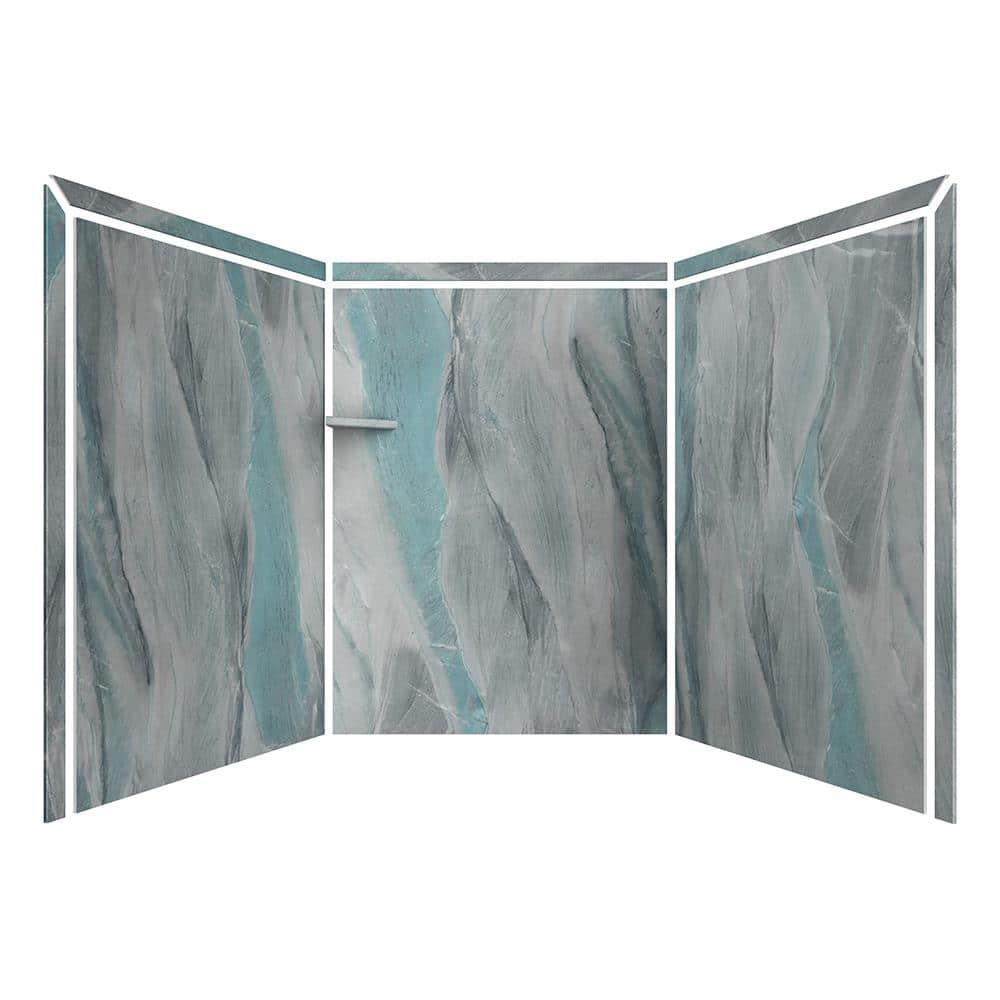 FlexStone Adaptable 60"W x 60"D x 80"H Alcove Shower Surround