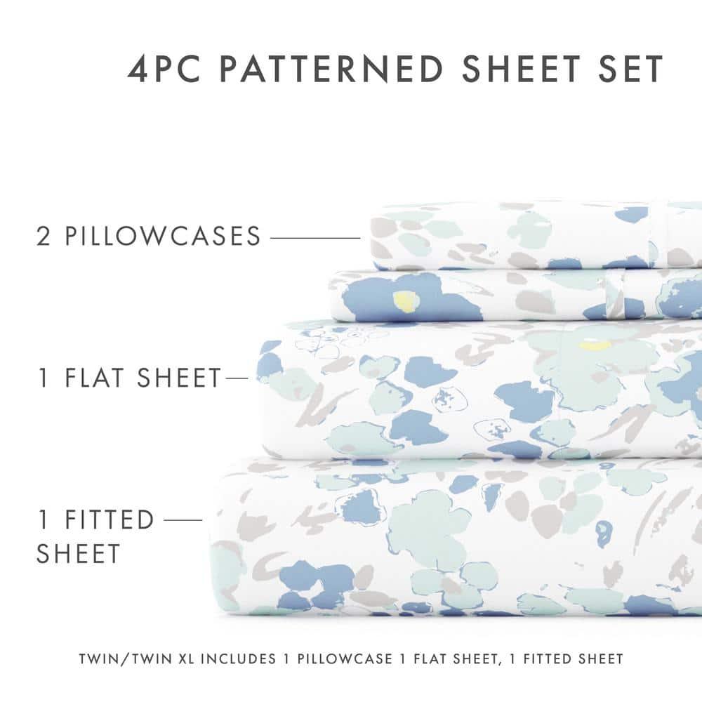 IEnjoy Home Violets Pattern Microfiber Sheet Set