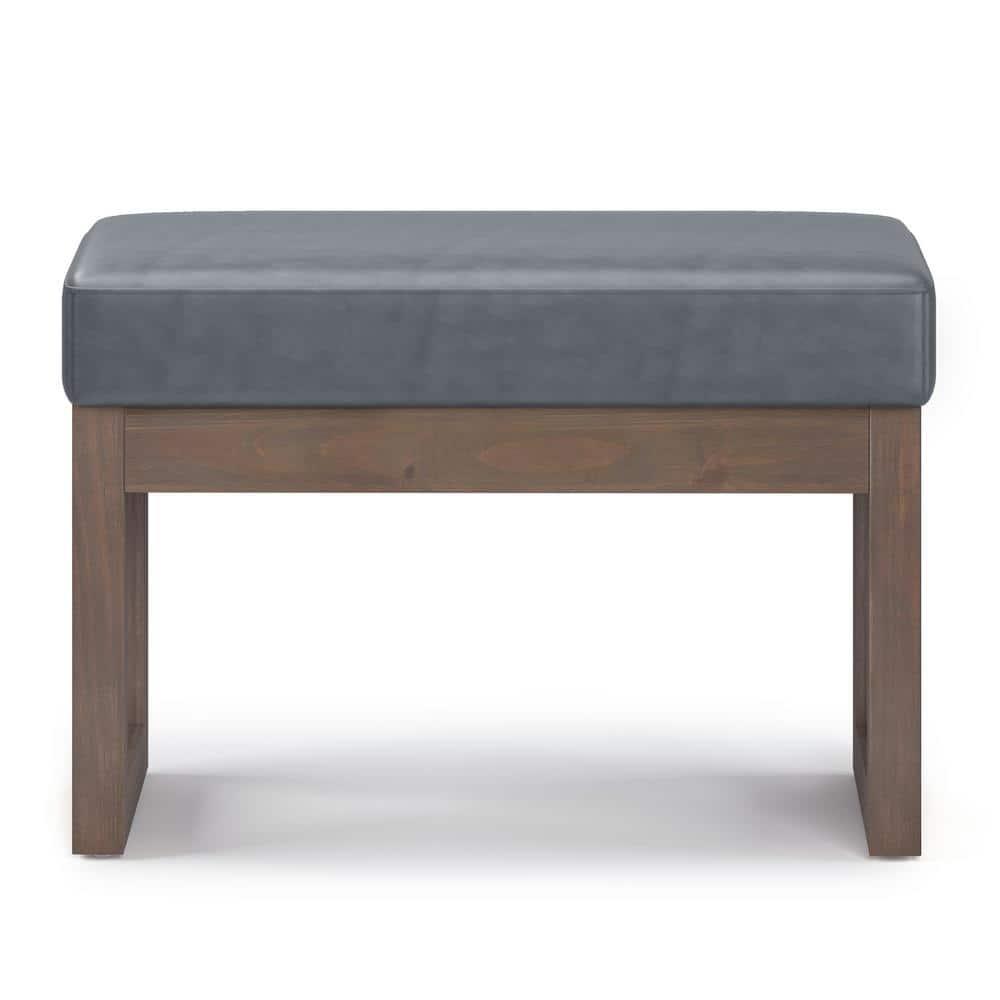 Simpli Home Milltown Ottoman Bench with Upholstered Seat and Solid Wood Frame