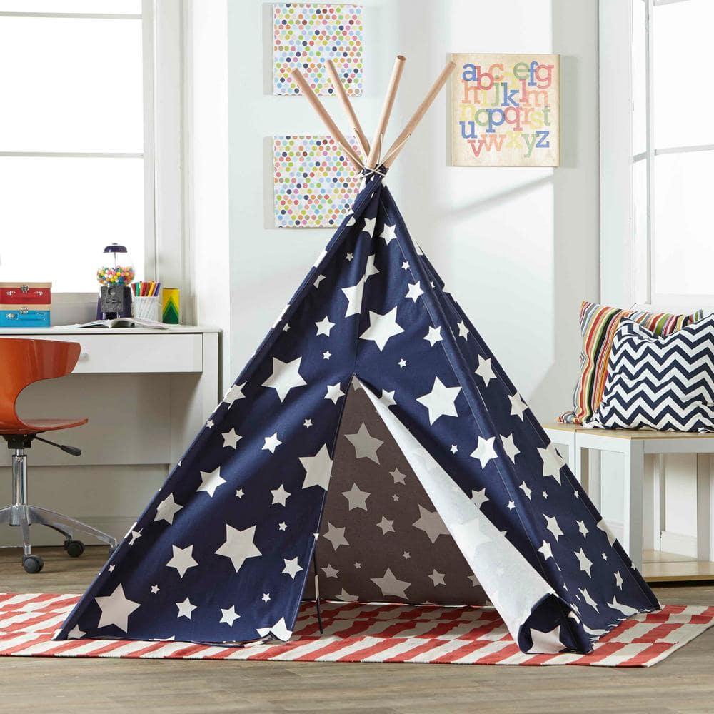 turtleplay Children’s Teepee, Blue With White Stars