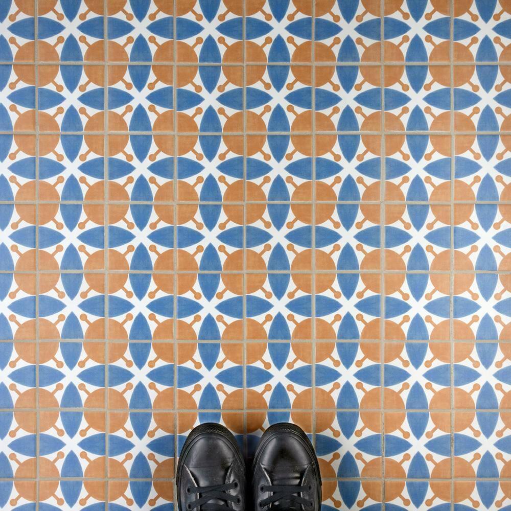 Revival Leaf Mini 4" x 4" Ceramic Patterned Wall & Floor Tile