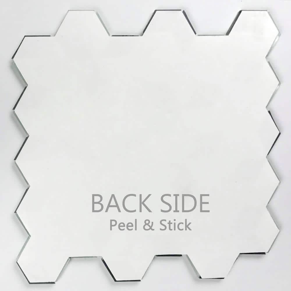 Musico 1.625 in. x 1.875 in. Multifinish Glass Mirror Straight Edge Diamond Cubed Mosaic Decorative Kitchen & Bathroom Wall Tile