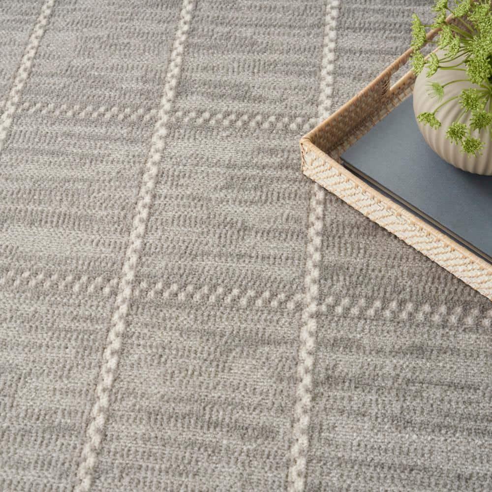 Nourison Serenity Home Contemporary Indoor Area Rug Light Grey 7'10" x 9'10"
