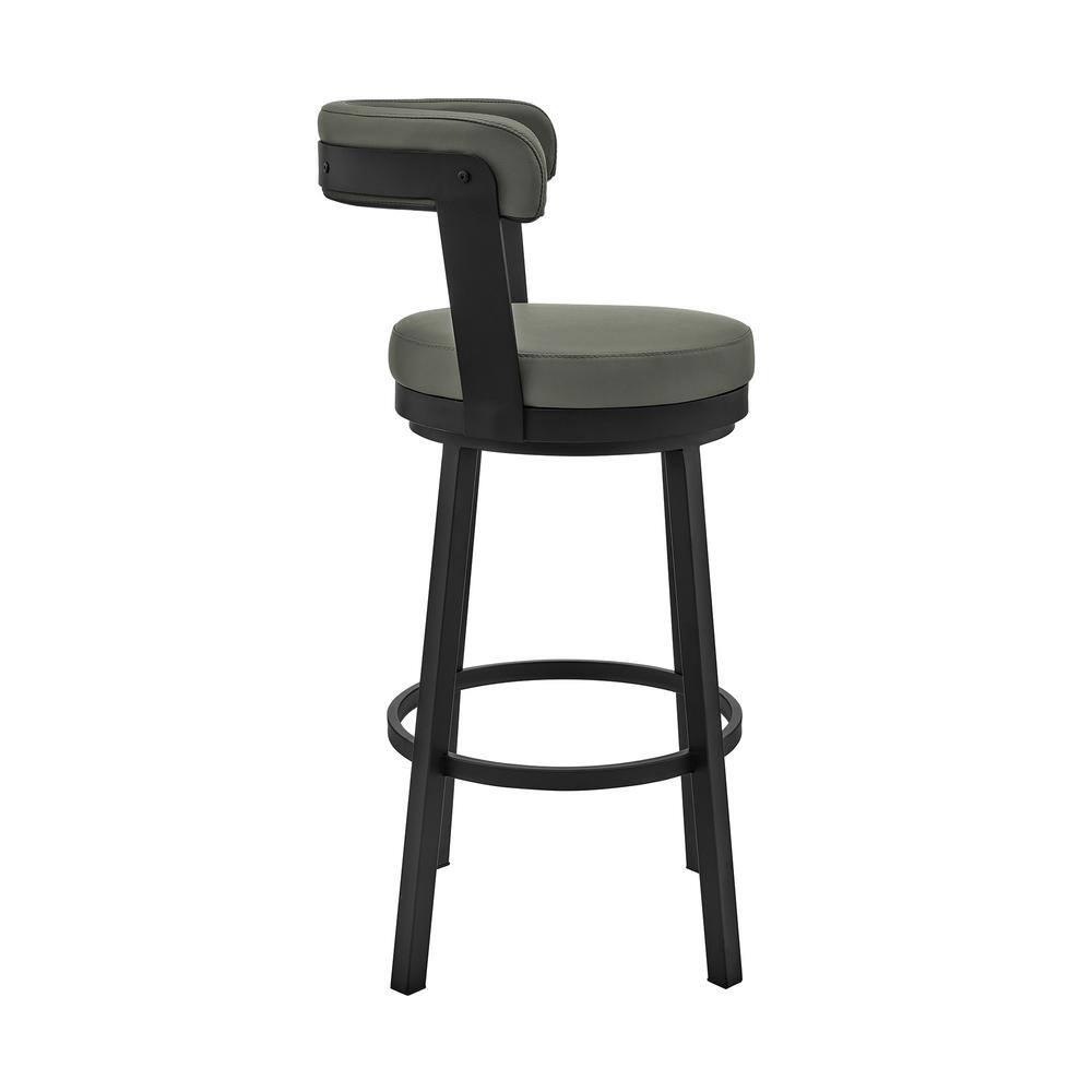 Armen Living Bryant Swivel 30 in. Faux Leather Bar Stool