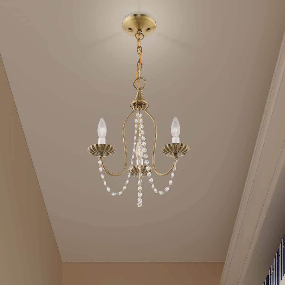 Livex Lighting Alessia 3 - Light Chandelier in  Antique Brass