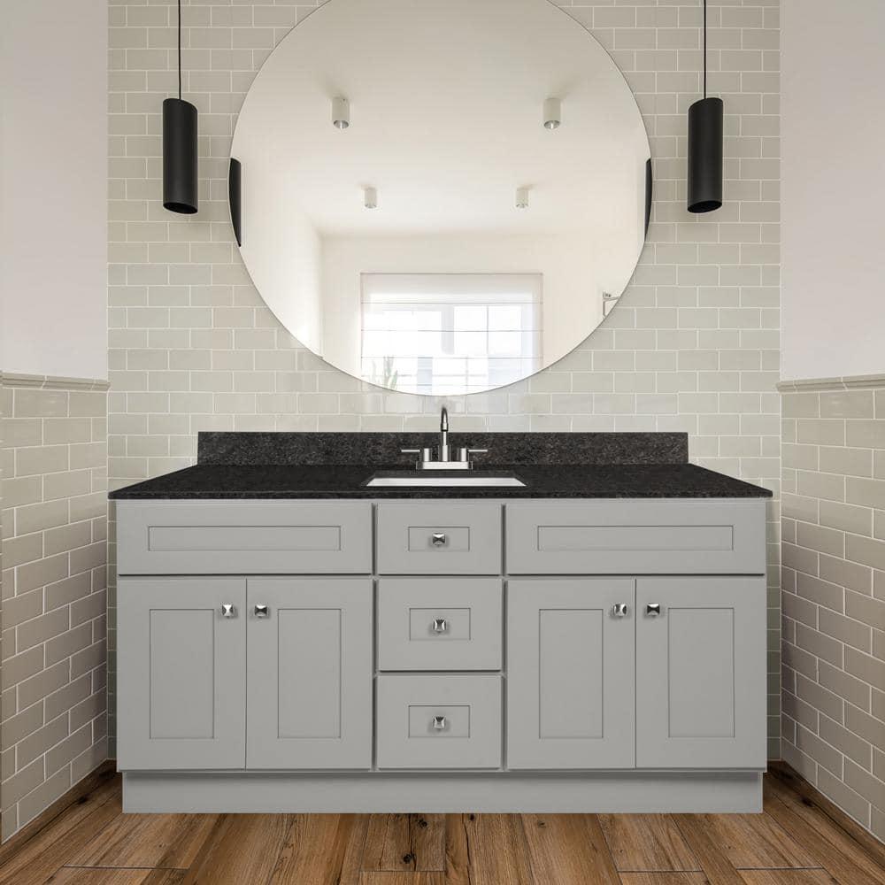 Design House Brookings 60 Inch Bathroom Vanity, Ready to Assemble, Solid Wood, Sherwin Williams – Design House, 599019-