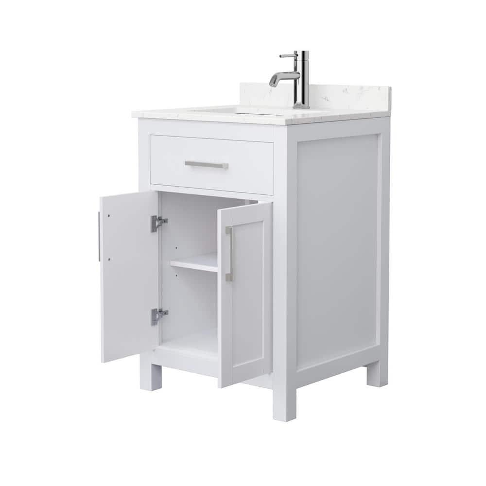 Wyndham Collection Beckett 24" Freestanding Single Bathroom Vanity with Cultured Marble Top