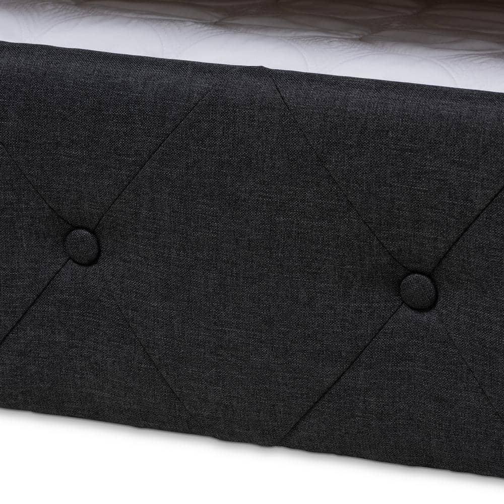 Full Alena Daybed with Trundle Dark Gray - Baxton Studio: Upholstered Bedroom Furniture, No Box Spring Needed