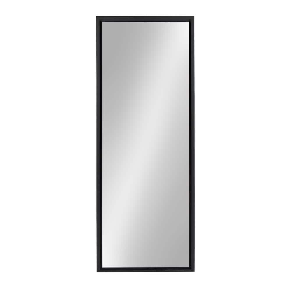 16" x 48" Evans Framed Wall Panel Mirror Black - Kate and Laurel: Contemporary Full Body, Floating Design, Easy Mount