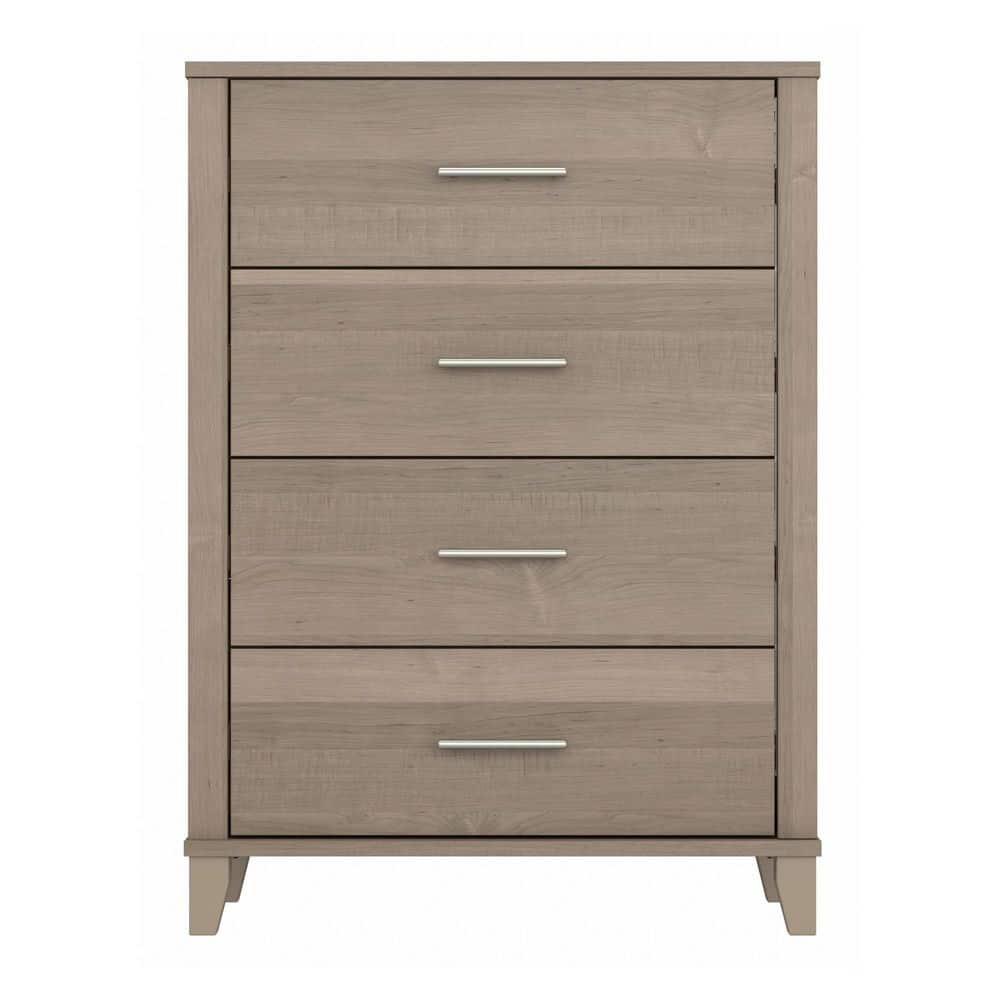 Bush Furniture Somerset Modern Bedroom Chest of 4 Drawers in Ash Gray