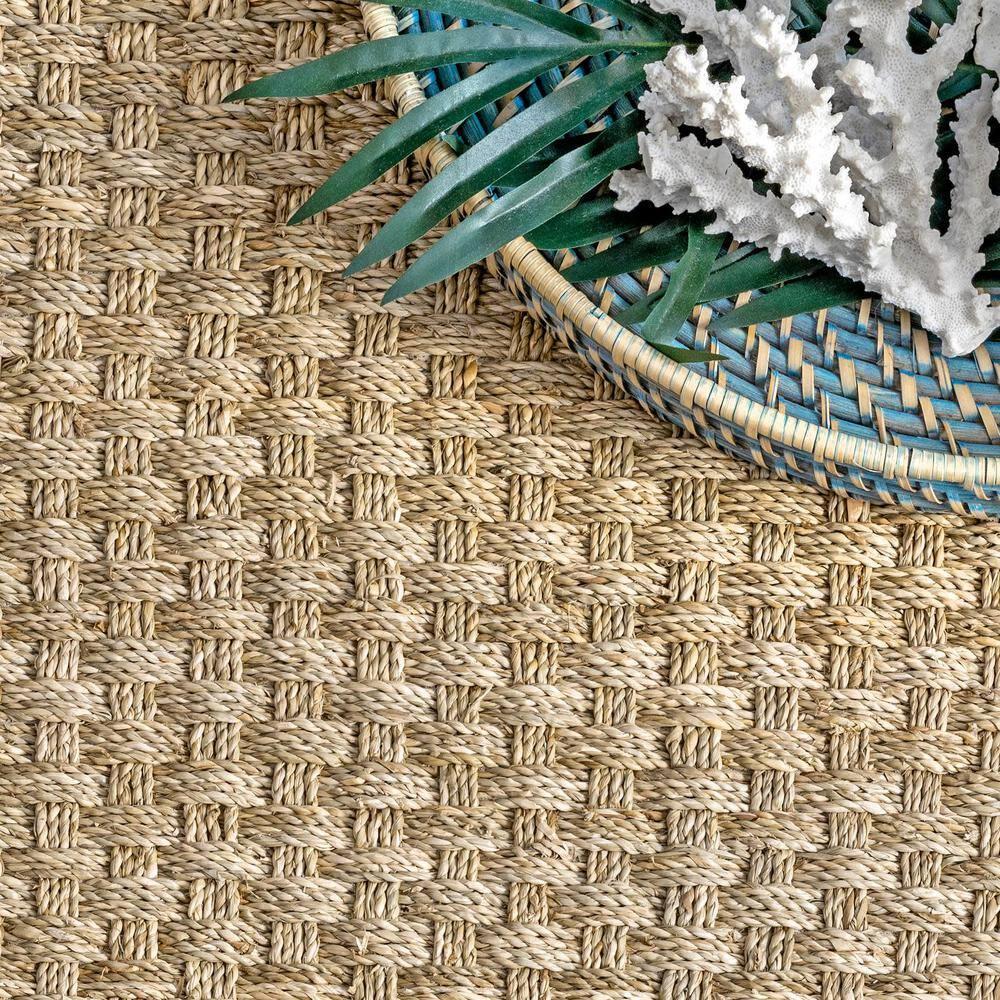 Nuloom Hesse Checker Weave Seagrass Indoor Area Rug, 2' 6" x 4', Natural