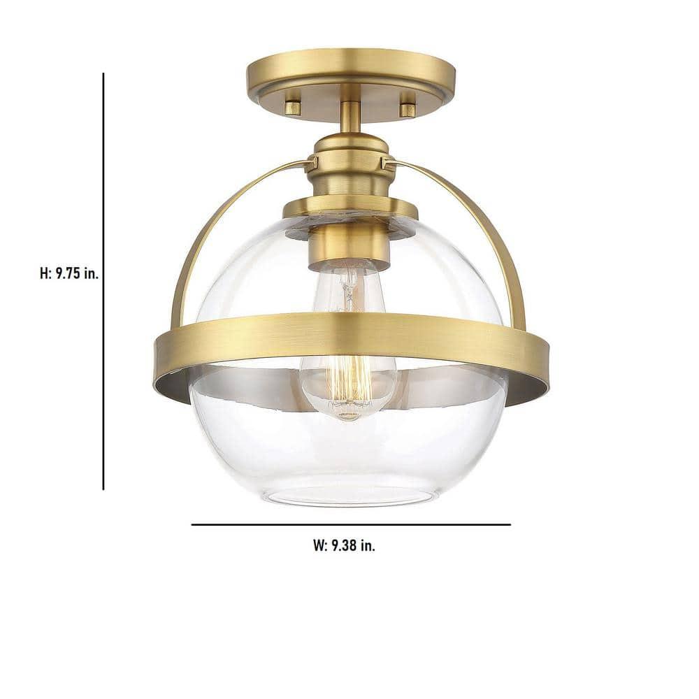 Savoy House Pendleton 1 - Light Semi-Flush Mount in  Warm Brass