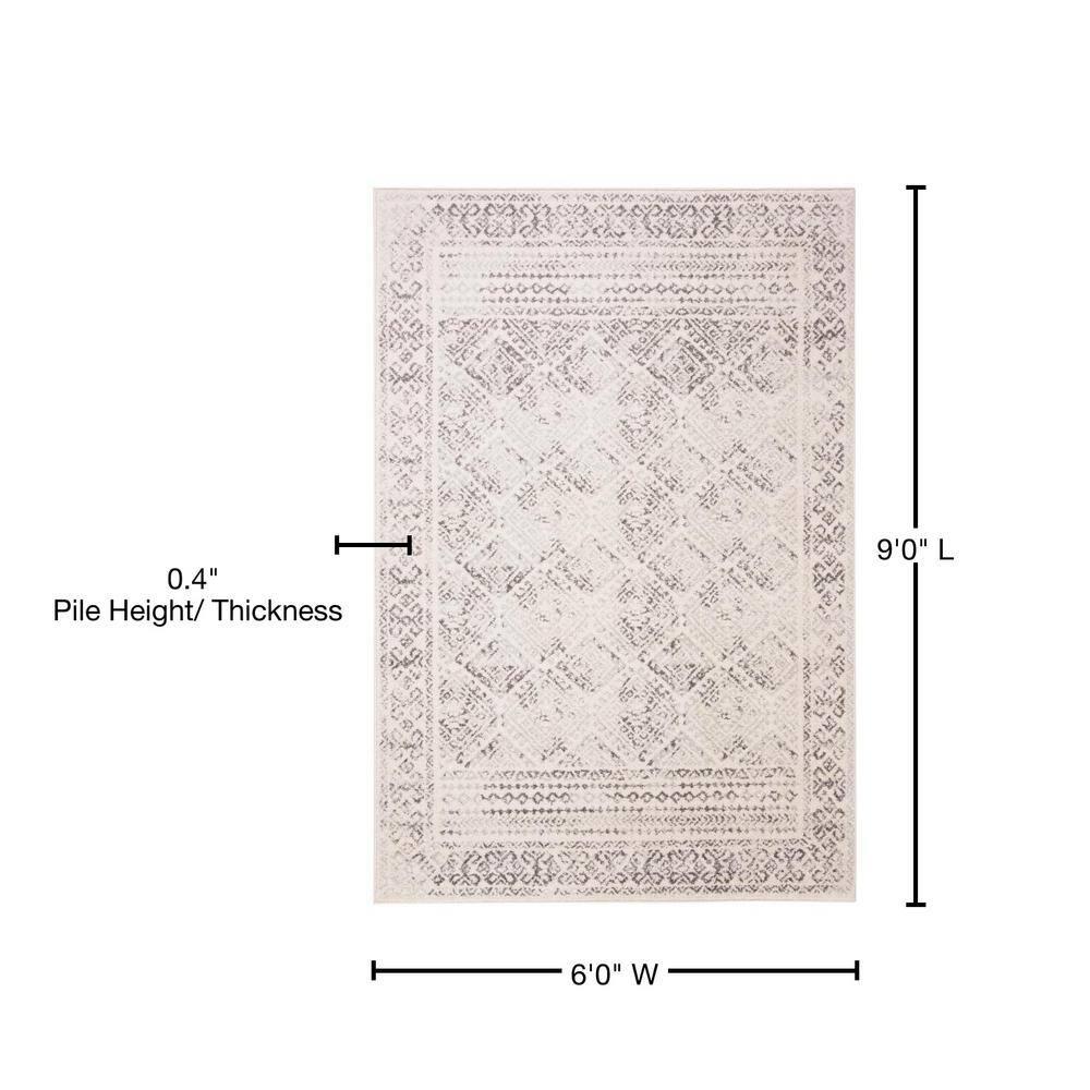 Tulum TUL264 Power Loomed Indoor Area Rug - Ivory/Grey - 6'x9' - Safavieh