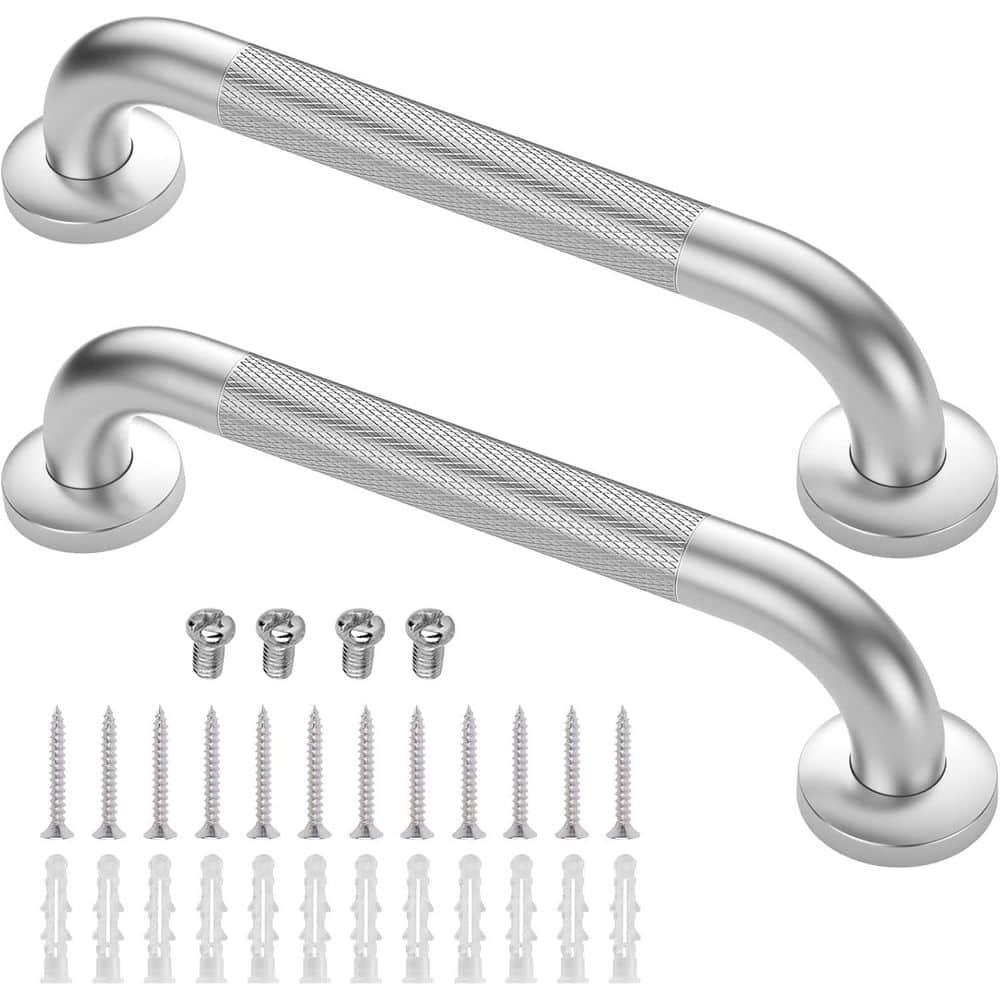 Hodvit 16" Stainless Steel Grab Bars, 2 Pack, Anti Slip Shower Handles for Elderly and Handicap Bathroom Safety, Bathtub Assist