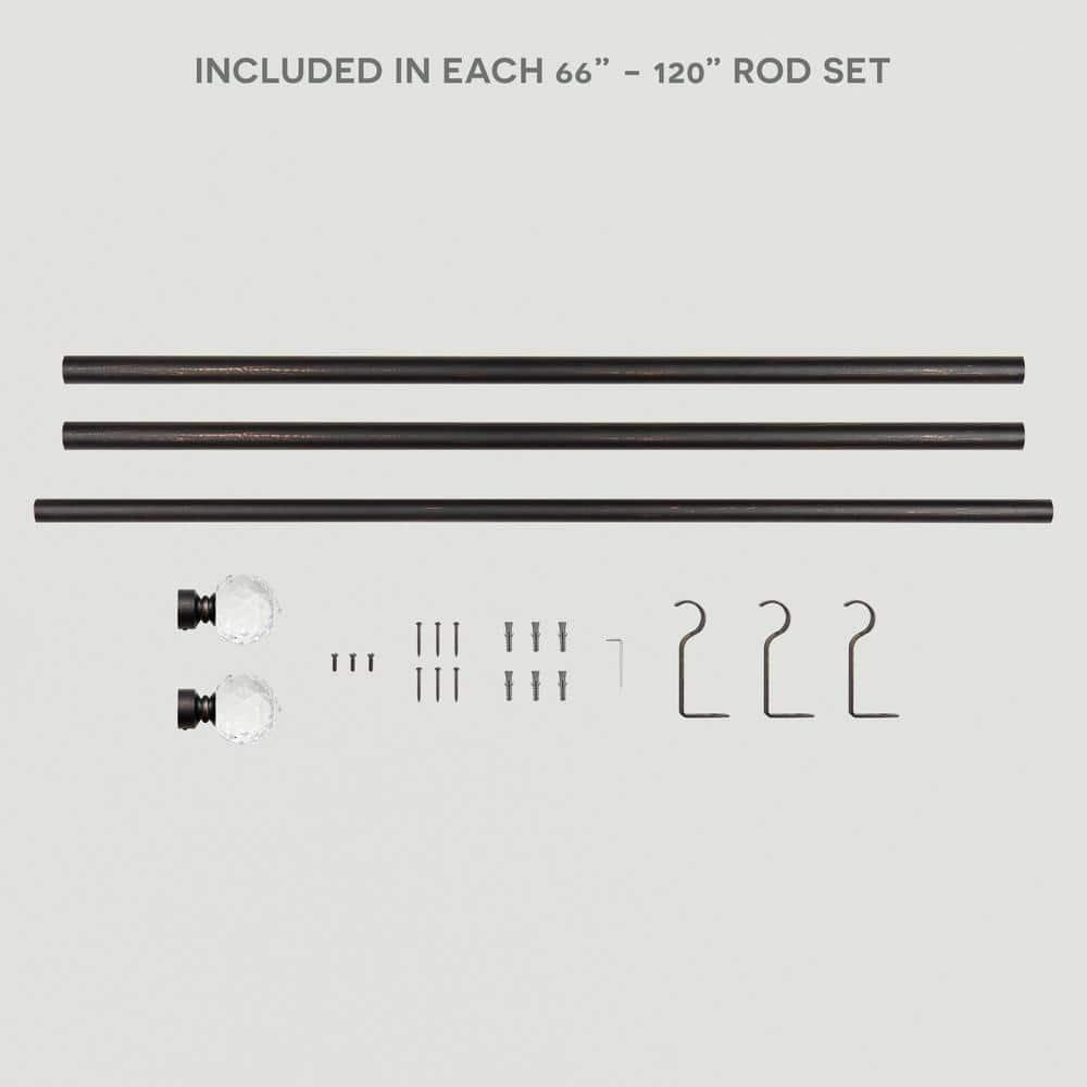 Jewett Exclusive Home Vine 1" Curtain Rod and Coordinating Finial Set, Adjustable