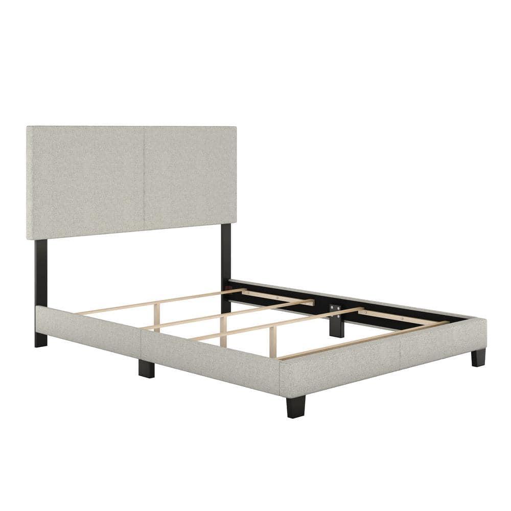 Boyd Sleep Boyd Sleep Milan Linen Fabric Upholstered Platform Bed Frame w/Adjustable Height Headboard, Strong Wood Slat Support, Box Spring/Foundation Required, Easy Effortless Assembly