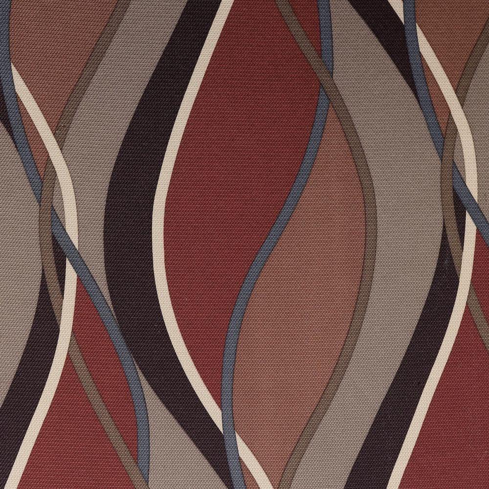 48"x95" No. 918 Semi-Sheer Intersect Ogee Wave Print Grommet Curtain Panel Paprika: Modern Light Filtering Polyester