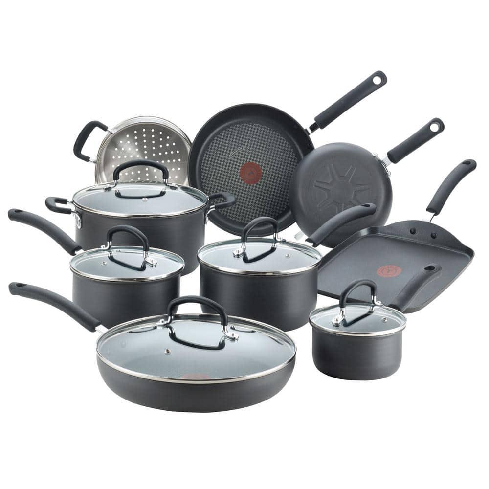 T-fal Ultimate Hard Anodized Non-Stick 14 Piece Cookware Set, Black