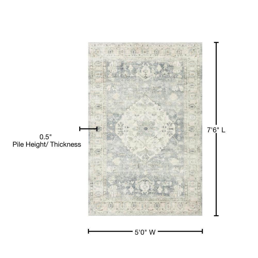 Sera Oriental Denim/Fog Area Rug