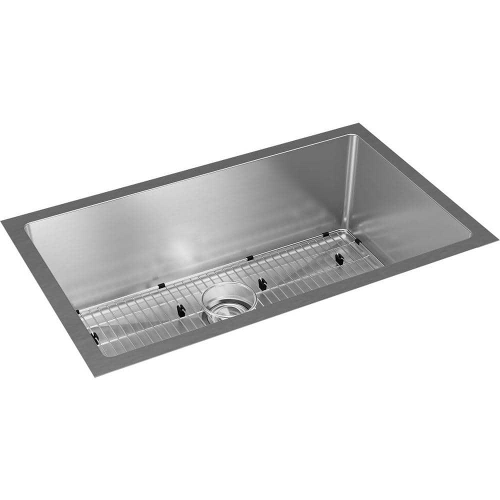 Crosstown 16 Gauge 33" L x 18" W Undermount Kitchen Sink Kit