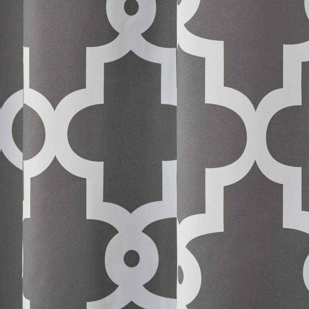 TOWN & COUNTRY EVERYDAY Ironwork Geo Trellis Sateen Indoor Curtains, Room Darkening Blackout, Grommet Top, Energy Efficient, 2-Pack Set, 52"x108", Black Pearl