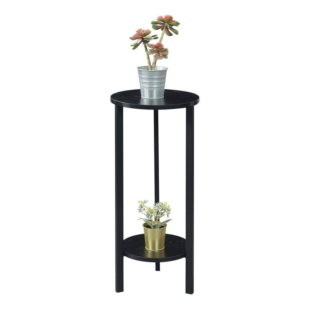 Convenience Concepts Graystone 31-inch 2 Tier Plant Stand, Black/Black